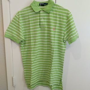 Lime Green Striped Polo by Ralph Lauren